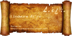 Lindwurm Örs névjegykártya